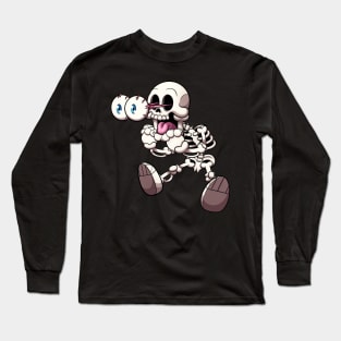 Startled Skeleton Long Sleeve T-Shirt